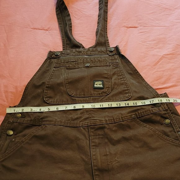 Berne Men's Washed Duck Unlined Brown Bib Overalls. Sz: 38X32 - Picture 12 of 15